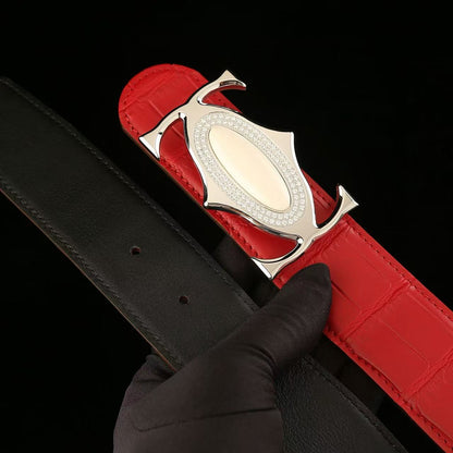 Mens Genuine Leather Belt with Metal Buckle