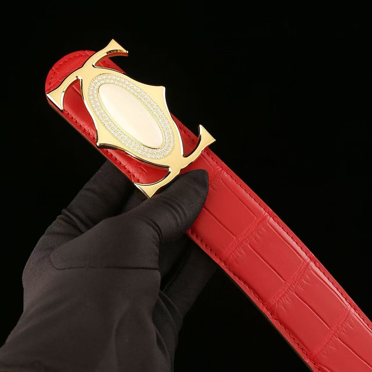 Mens Genuine Leather Belt with Metal Buckle