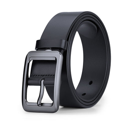 Mens Genuine Leather Belt with Pin Buckle