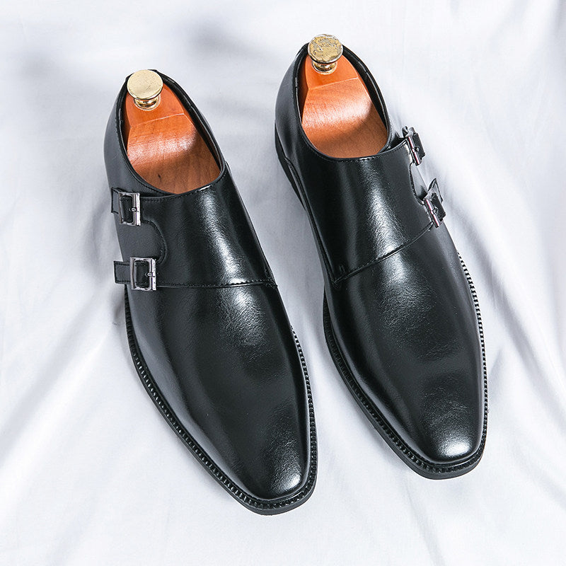 Mens Genuine Leather Casual Dress Shoes with Height Increase