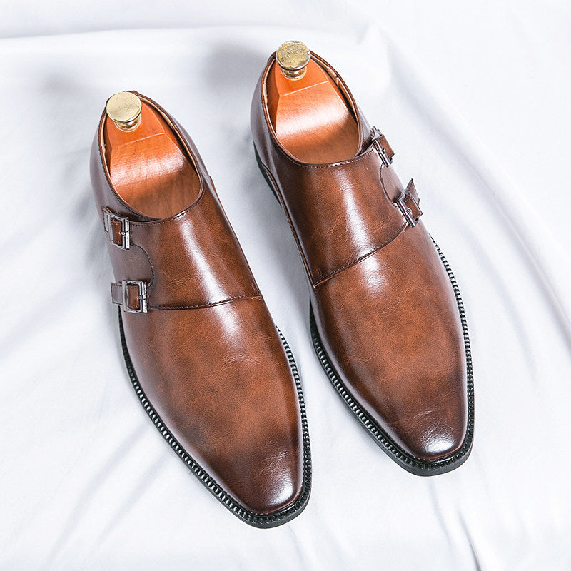 Mens Genuine Leather Casual Dress Shoes with Height Increase