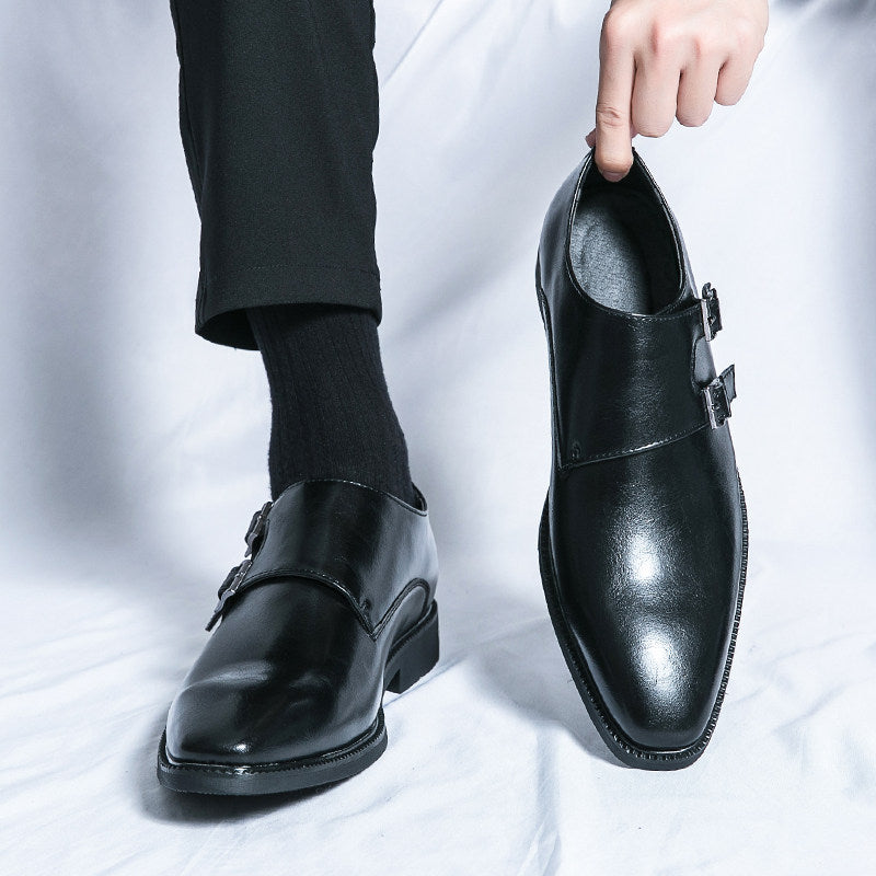 Mens Genuine Leather Casual Dress Shoes with Height Increase