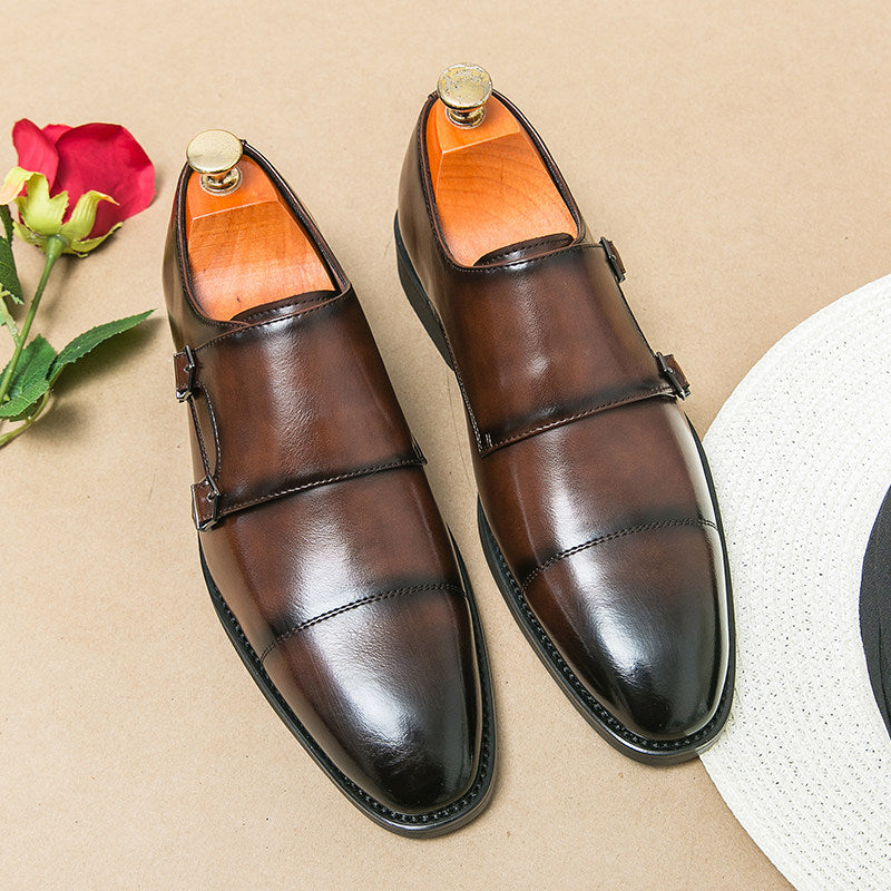 Mens Genuine Leather Casual Dress Shoes with Height Increase