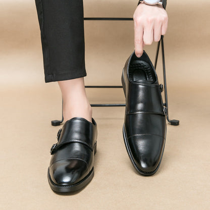 Mens Genuine Leather Casual Dress Shoes with Height Increase