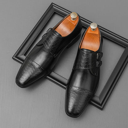 Mens Genuine Leather Casual Dress Shoes with Height Increase