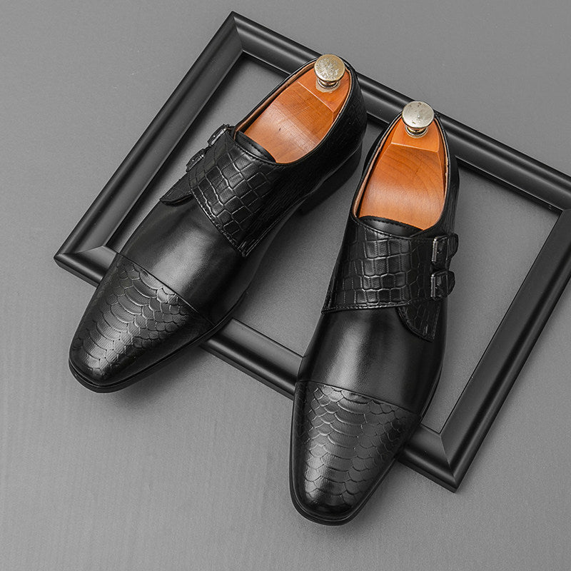 Mens Genuine Leather Casual Dress Shoes with Height Increase