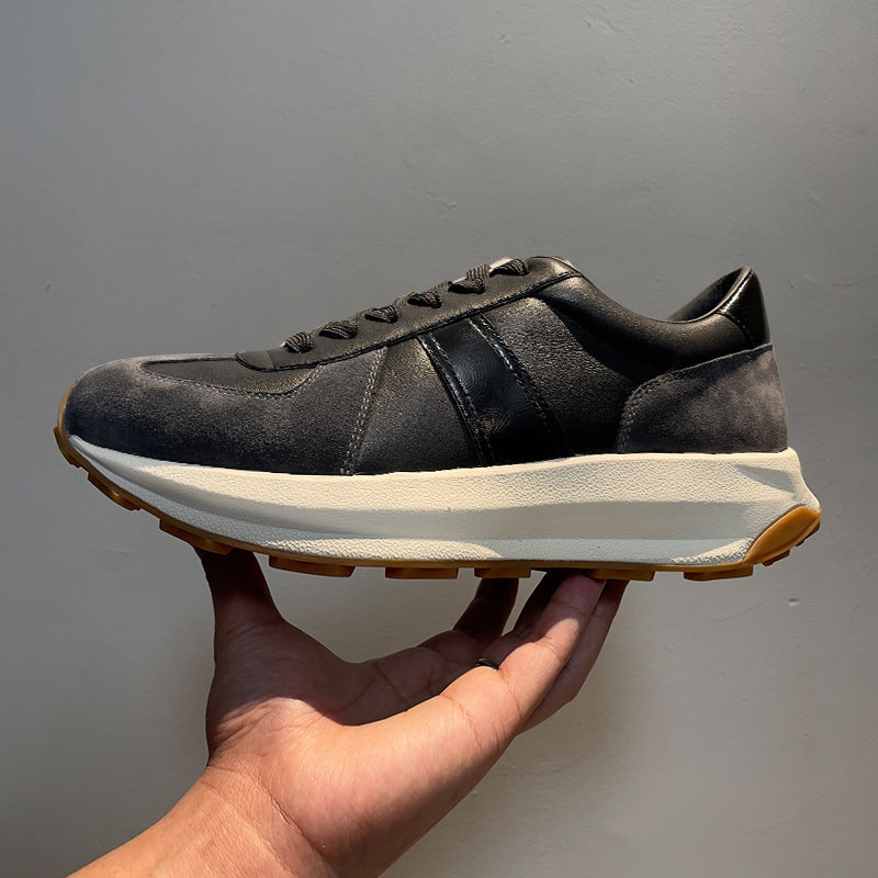 Mens Genuine Leather Casual Sports Shoes