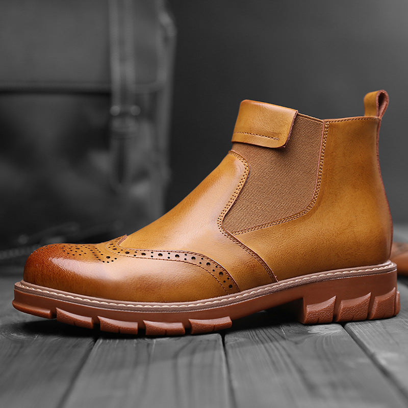 Mens Genuine Leather Chelsea Boots