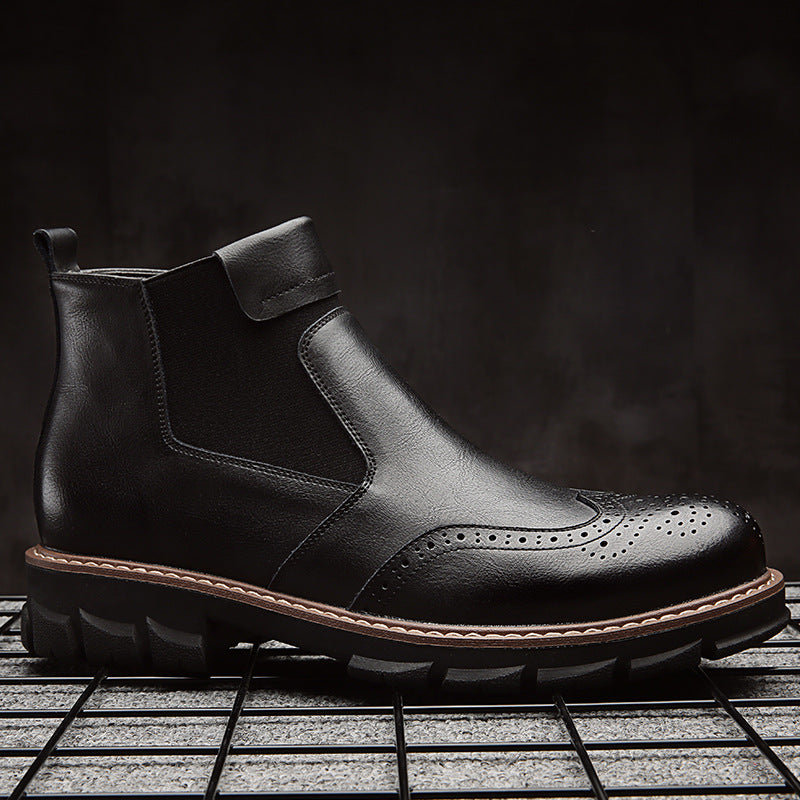 Mens Genuine Leather Chelsea Boots