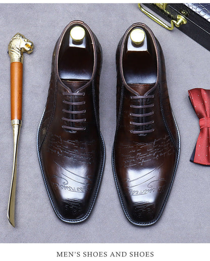 Mens Genuine Leather Oxford Dress Shoes