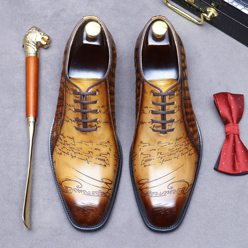 Mens Genuine Leather Oxford Dress Shoes