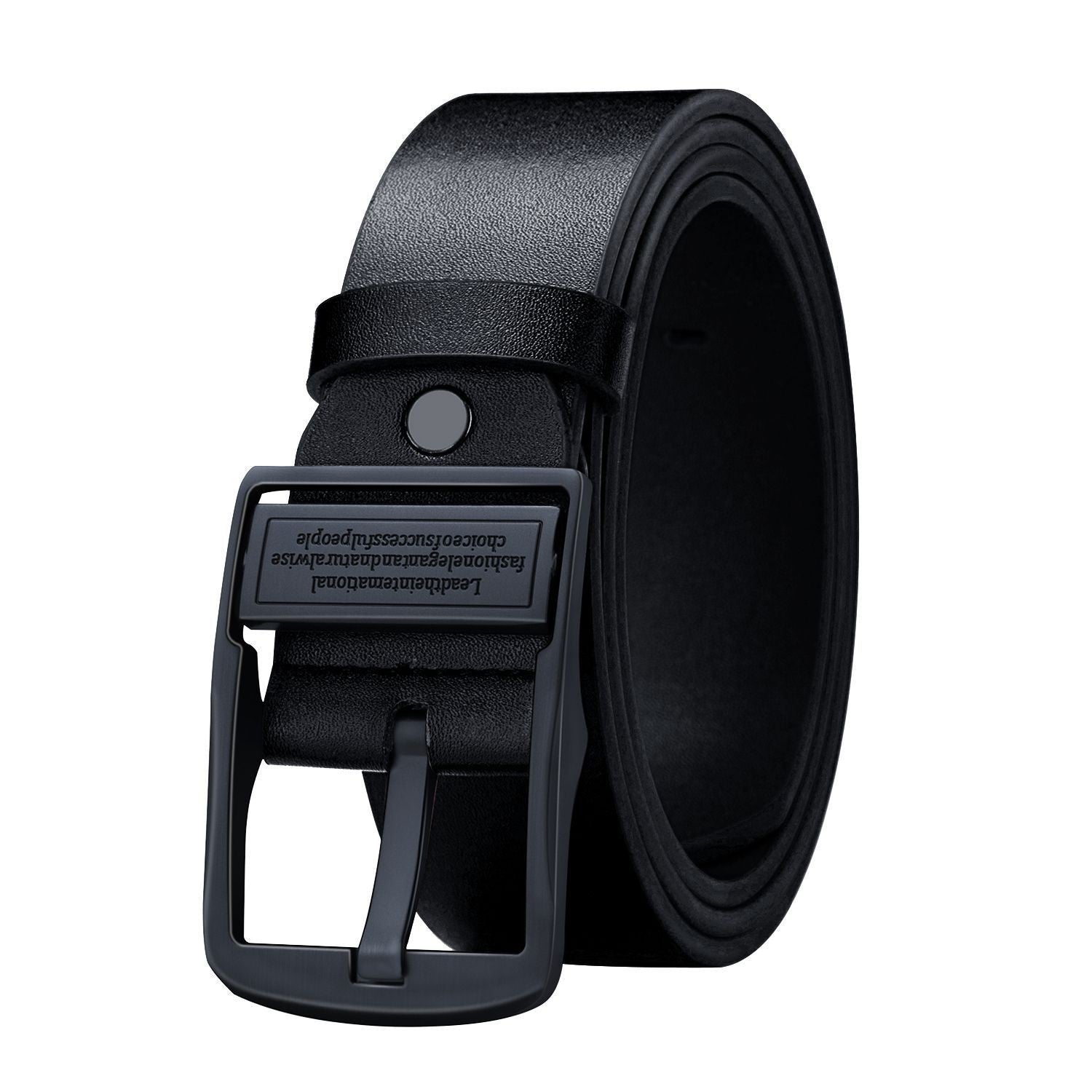 Mens Genuine Leather Pin Buckle Belt
