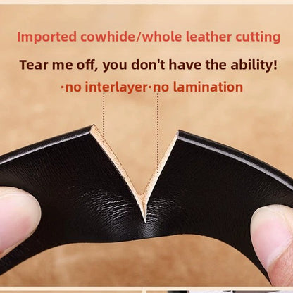 Mens Genuine Leather Pin Buckle Belt