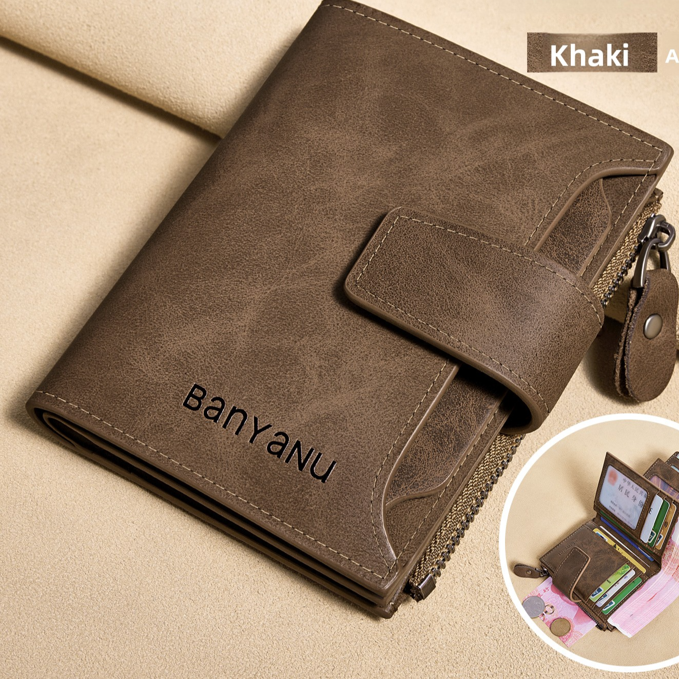 Mens Genuine Leather RFID Blocking Wallet