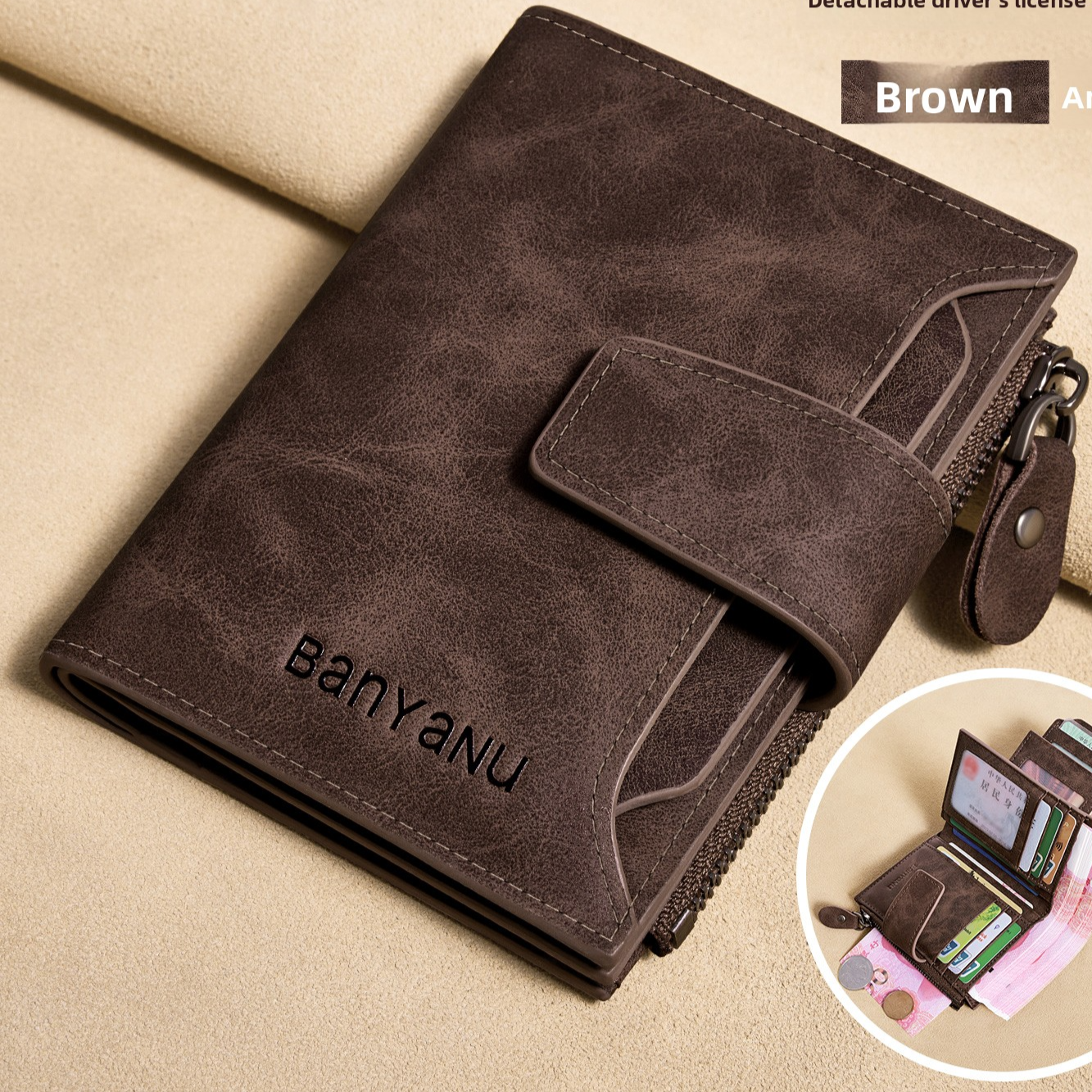 Mens Genuine Leather RFID Blocking Wallet