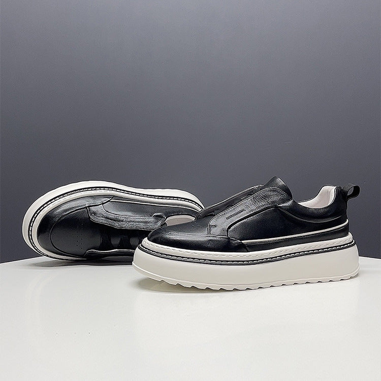 Mens Genuine Leather Slip-On Casual Shoes