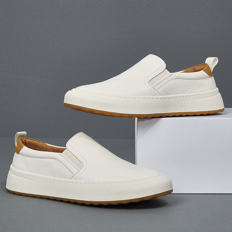Mens Genuine Leather Slip-On Loafers