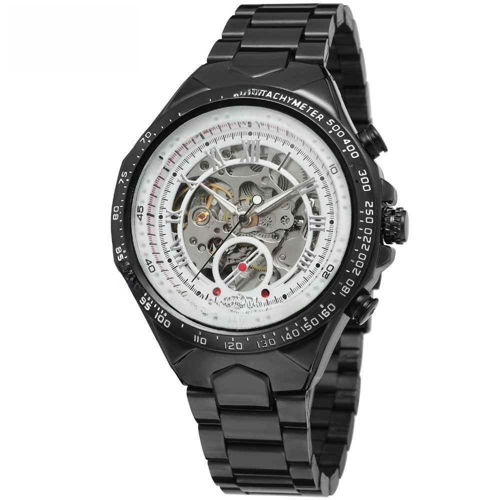 Mens Gold Skeleton Automatic Mechanical Watch