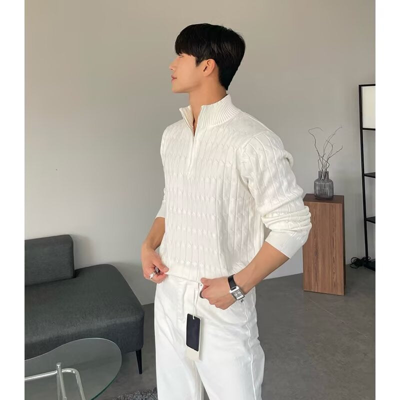 Mens Half Turtleneck Knit Sweater