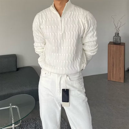 Mens Half Turtleneck Knit Sweater