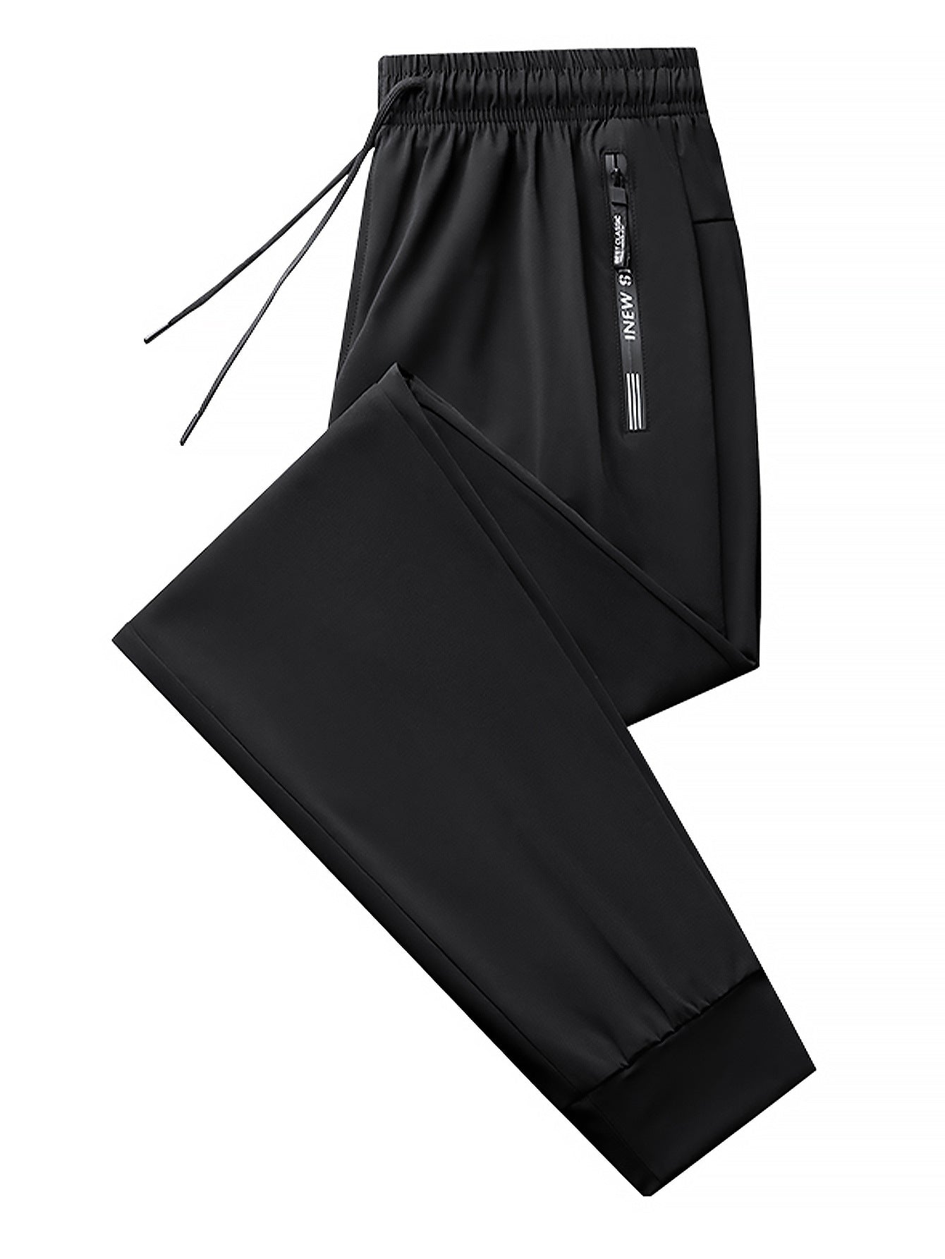 Mens High Elastic Ice Silk Sports Casual Pants