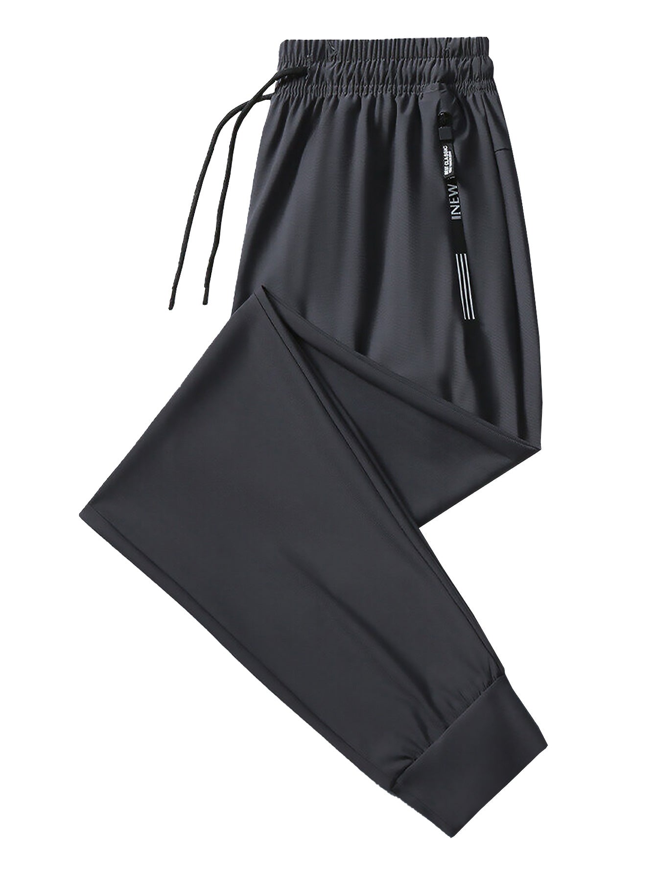 Mens High Elastic Ice Silk Sports Casual Pants