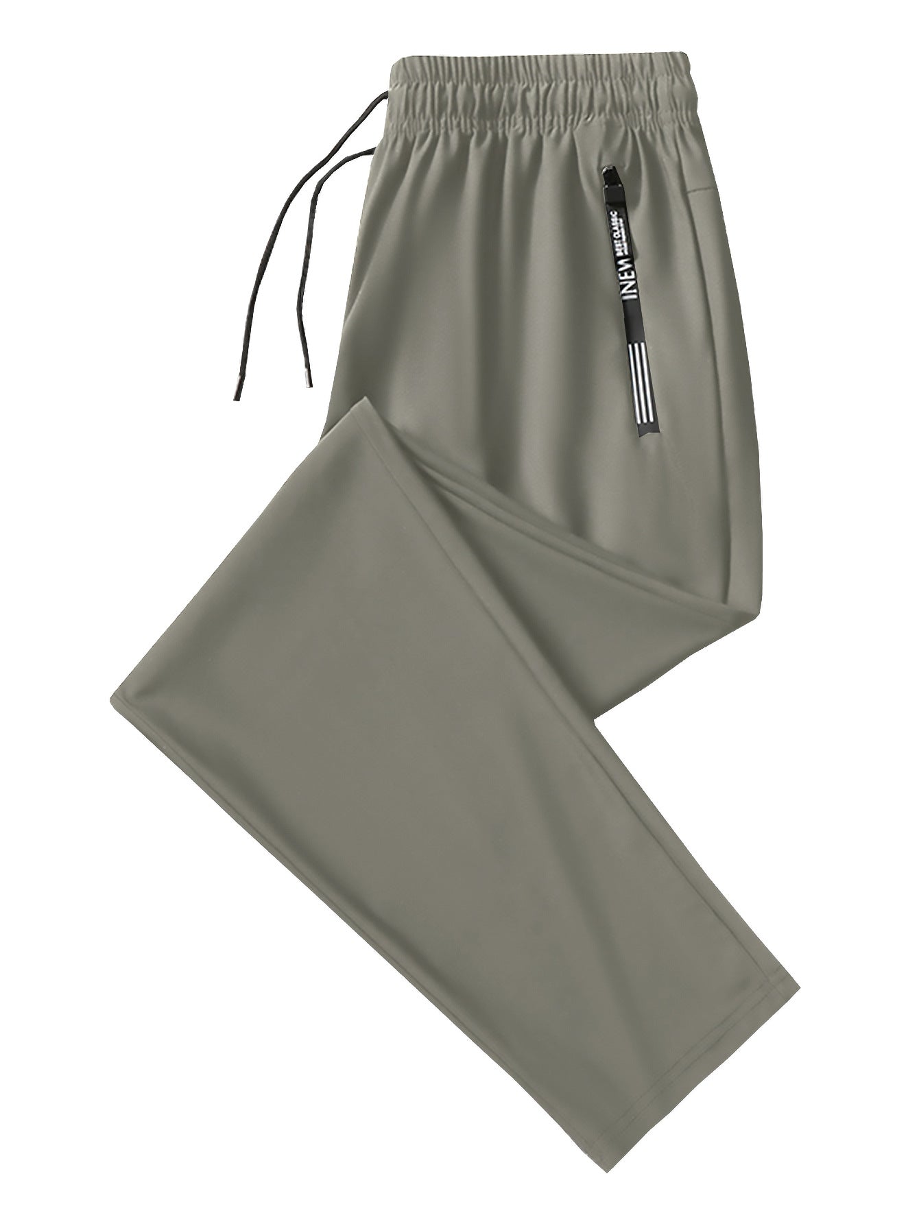 Mens High Elastic Ice Silk Sports Casual Pants
