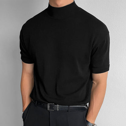 Mens High-Neck Short Sleeve T-Shirt