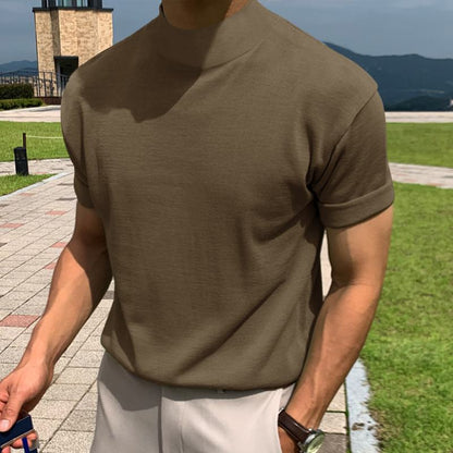 Mens High-Neck Short Sleeve T-Shirt