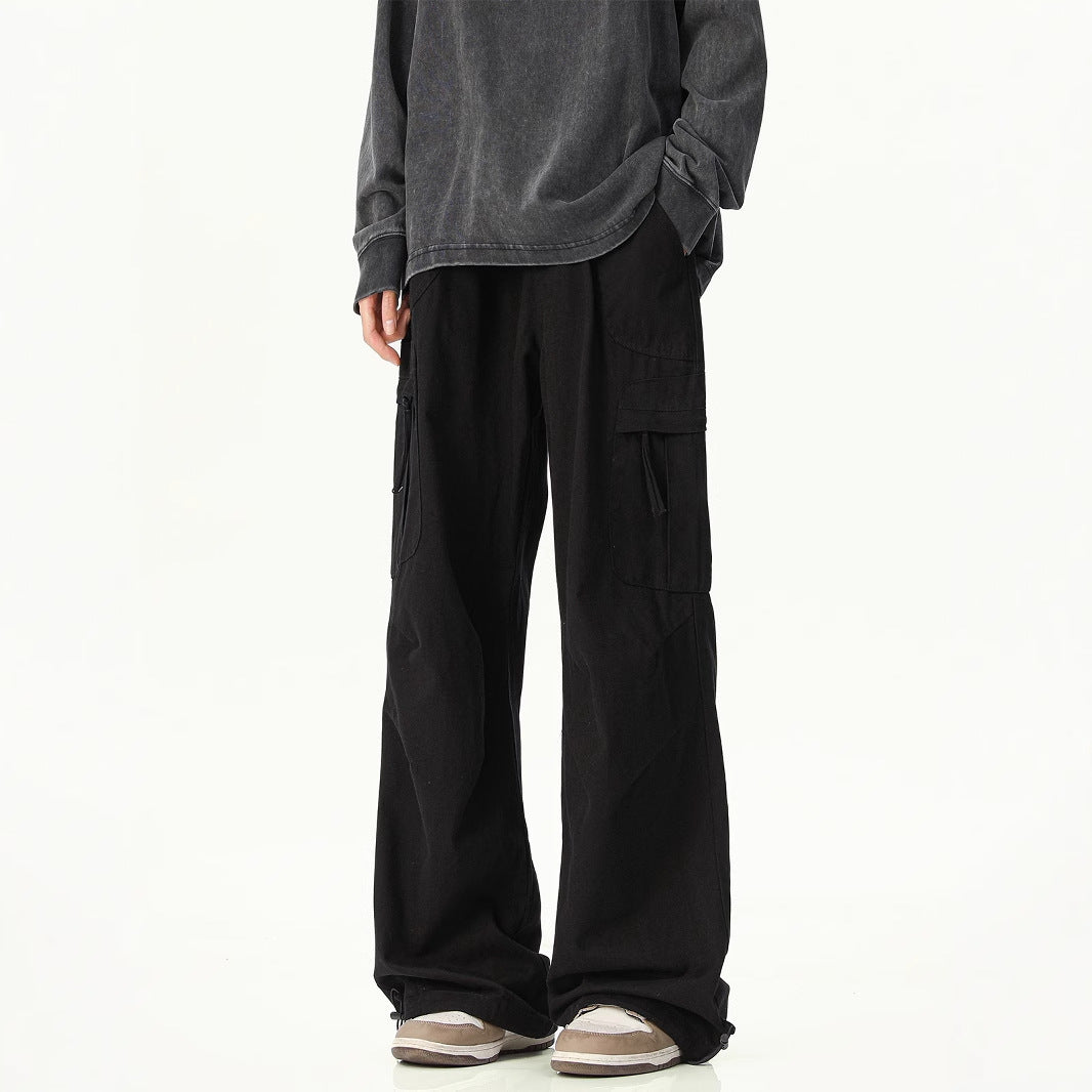 Mens Hip-Hop Cargo Pants Cotton Casual Trousers