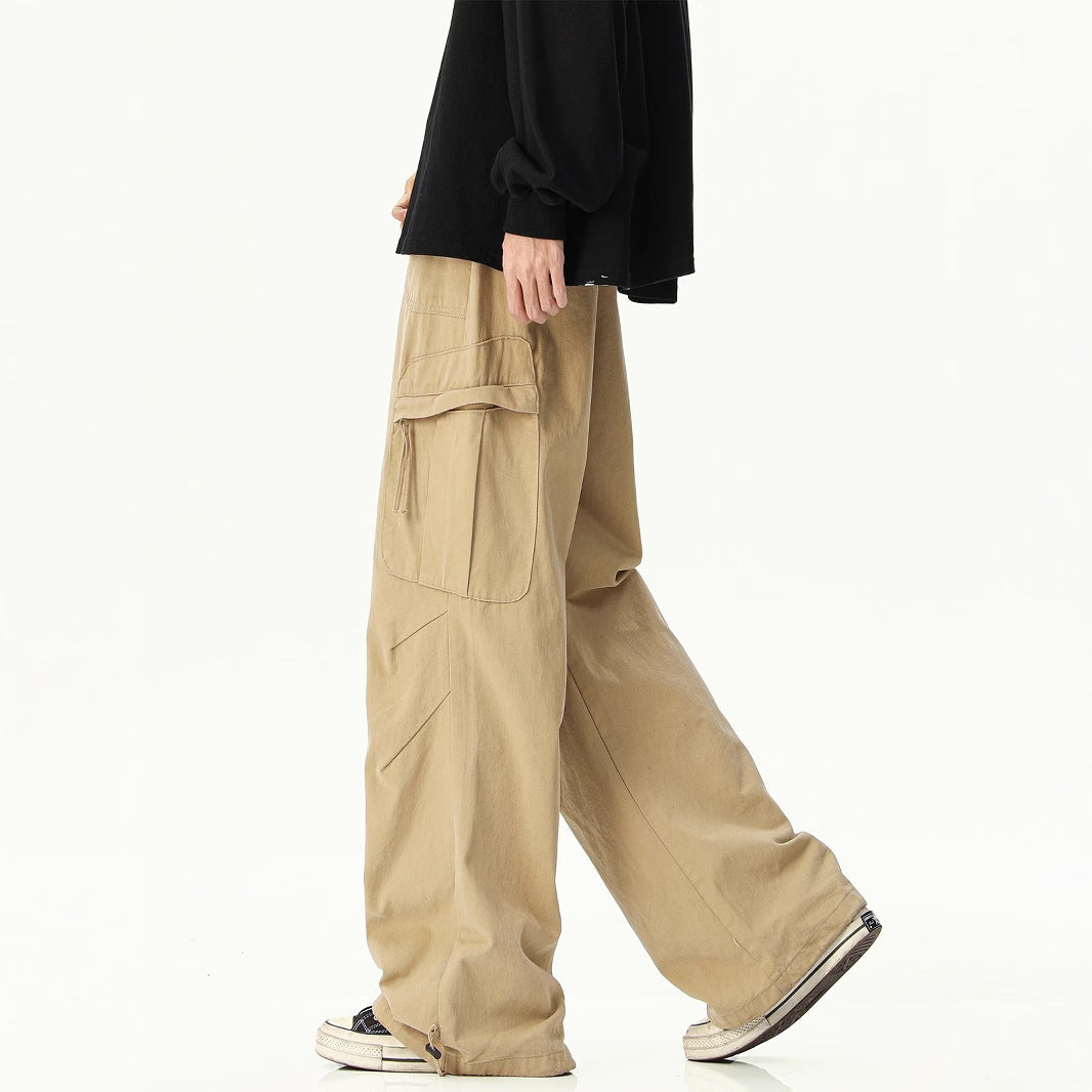 Mens Hip-Hop Cargo Pants Cotton Casual Trousers