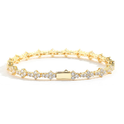Mens Hip Hop Zircon Tennis Chain Bracelet