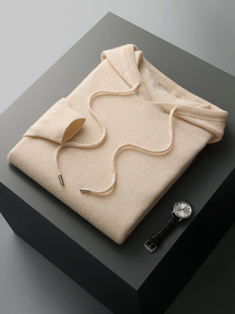 Mens Hooded Cashmere Sweater