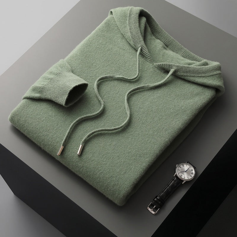 Mens Hooded Cashmere Sweater