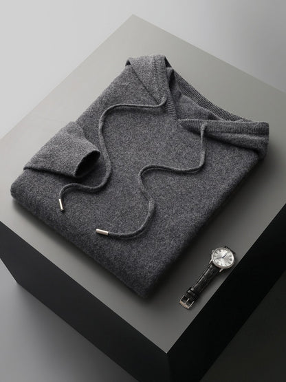 Mens Hooded Cashmere Sweater