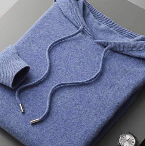 Mens Hooded Cashmere Sweater