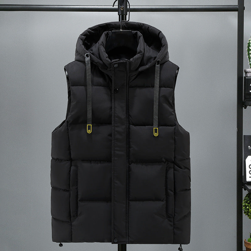 Mens Hooded Cotton Loose Waistcoat