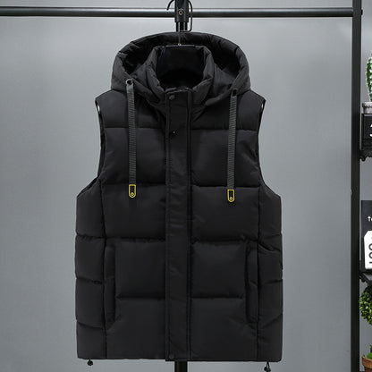 Mens Hooded Cotton Loose Waistcoat