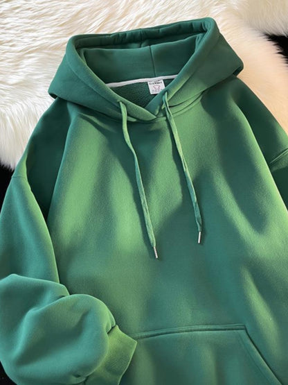 Mens Hooded Fleece Sweatshirt Oversize Casual Pullover