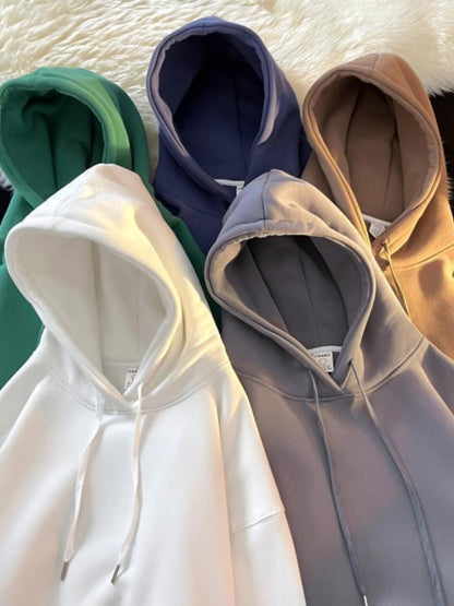 Mens Hooded Fleece Sweatshirt Oversize Casual Pullover