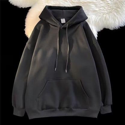 Mens Hooded Fleece Sweatshirt Oversize Casual Pullover