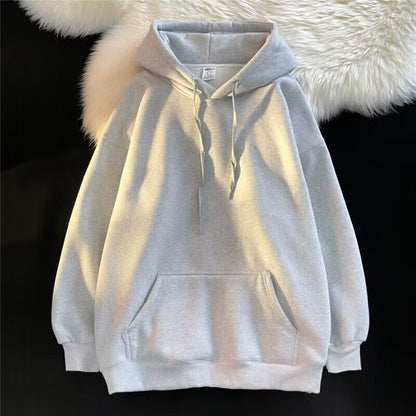 Mens Hooded Fleece Sweatshirt Oversize Casual Pullover