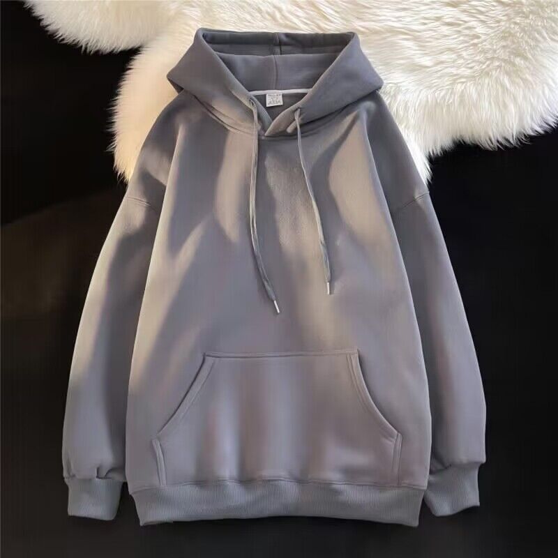 Mens Hooded Fleece Sweatshirt Oversize Casual Pullover