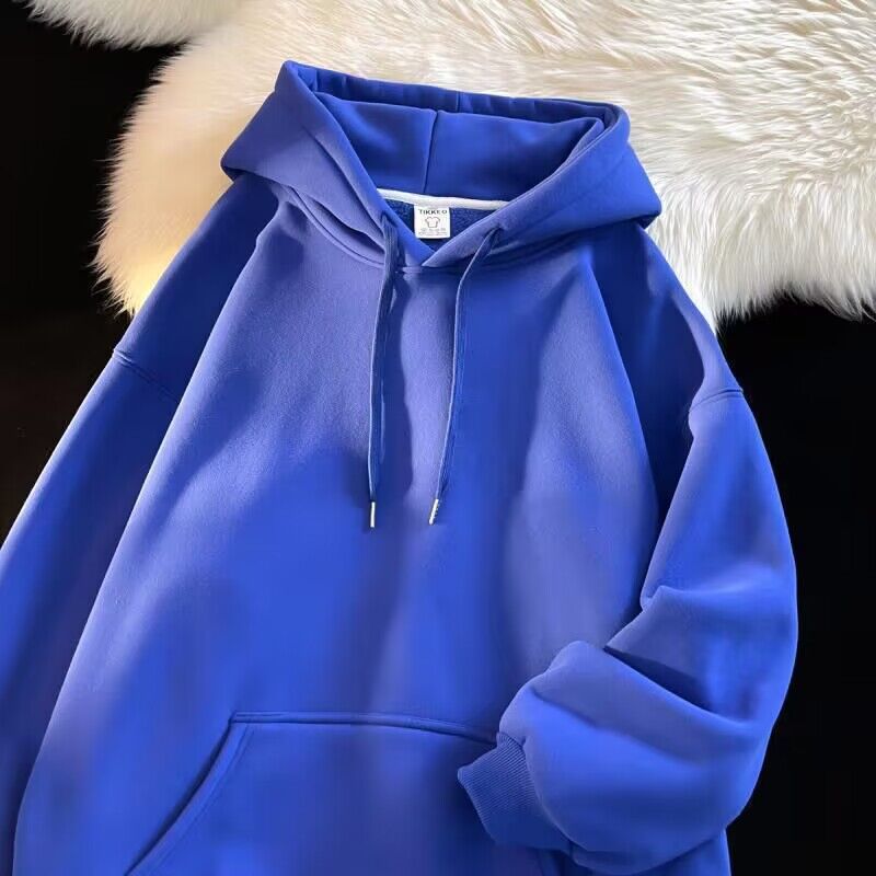 Mens Hooded Fleece Sweatshirt Oversize Casual Pullover