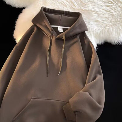 Mens Hooded Fleece Sweatshirt Oversize Casual Pullover
