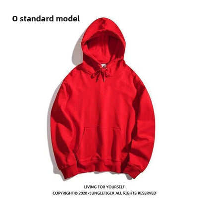 Mens Hooded Fleece Sweatshirt Oversize Casual Pullover