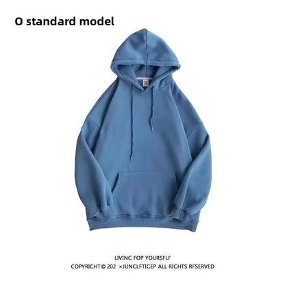 Mens Hooded Fleece Sweatshirt Oversize Casual Pullover