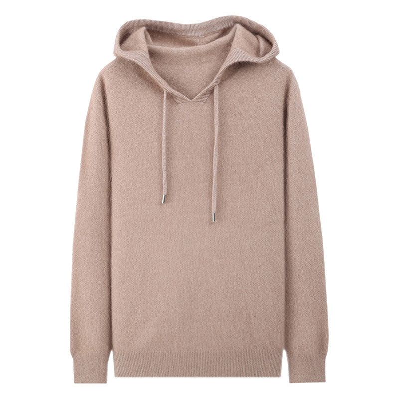 Mens Hooded Knit Sweater Casual Loose Fit