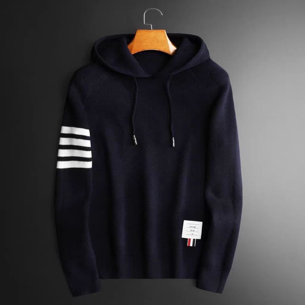 Mens Hooded Knitted Sweater