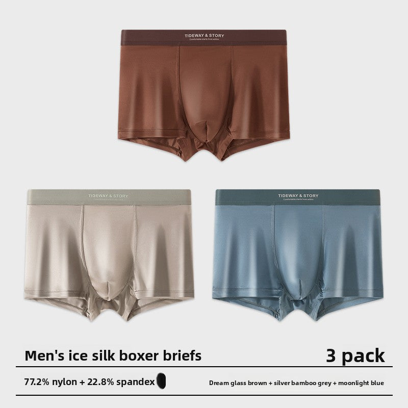 Mens Ice Silk Boxer Briefs